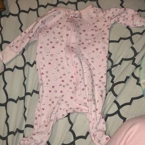 footie pajamas with heart designs